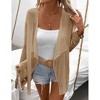 Lightweight Crochet Cardigan Sweater Rib Knit Open Front Sweater Coats - 2 of 4