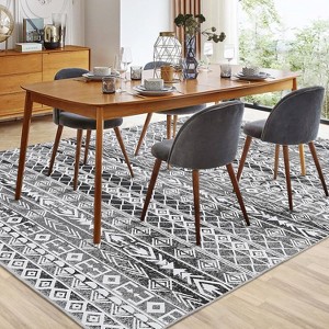 Modern Washable Geometric Area Rug, Plush & Soft Mat, Non-Slip Carpet for Living Room Bedroom Dining Room Office Farmhouse Home Decor - 1 of 4
