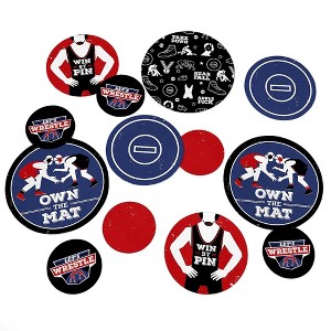 Big Dot of Happiness Own the Mat - Wrestling - Birthday Party Giant Circle Confetti - Wrestler Party Decorations - Large Confetti 27 Count - 1 of 4