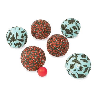 Image of Manhattan Toy Indoor Outdoor 8-Piece Bocce Playset for Kids with Soft Memory Foam Fabric Covered Balls