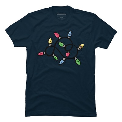 Men's Design By Humans Christmas Lights By emcgaughey T-Shirt