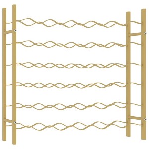 vidaXL 36-Bottle Wine Rack - Gold Metal, Freestanding Wine Holder for Modern Kitchens, Bars, and Pantries - Easy Assembly Required - 1 of 4