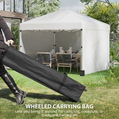 Cream 10ft Adjustable Pop-Up Canopy with Sidewalls