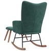 vidaXL Rocking Chair with a Stool Dark Green Velvet - 4 of 4