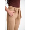 Lafidi Women’s Mid-Rise Cropped Pants – Relaxed Tapered Leg Trousers with Sash Belt and Welt Pockets - 4 of 4
