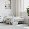 vidaXL Metal Bed Frame with Headboard and Footboard White 39.4 in.x74.8 in. Twin - 3 of 4