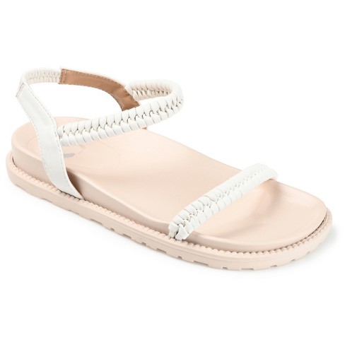 Journee Collection Womens Josee Multi Strap Flat Sandals, White 9.5 : Target