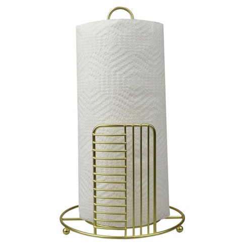 Home Basics Halo Free Standing Steel Paper Towel Holder Gold Target