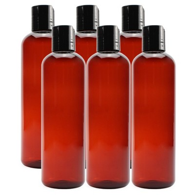 Cornucopia Brands Plastic Squeeze Bottles w/ Disc Top Flip Cap 6pk; Travel Friendly Bottles
