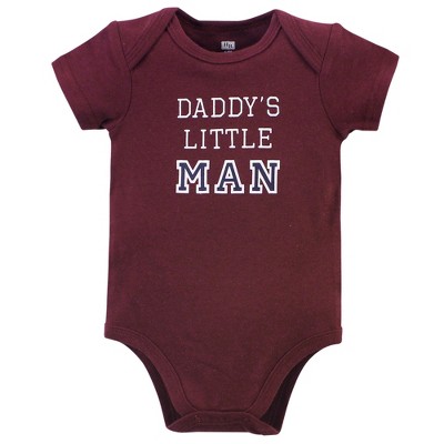 Hudson Baby Infant Boy Cotton Bodysuits, Boy Daddy 3-Pack, Preemie