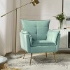 Jonat Contemporary Velvet Wooden Upholstered Armchair with Metal Legs for Bedroom and Living Room| ART OF LIVING DESIGNS - 3 of 4