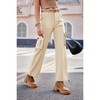 Coolmee Women's Cargo Pants High Waisted Travel Streetwear Baggy Stretchy Pants Cargo Pockets Drawstring Ankle Cuffs with Belt - 4 of 4