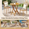 Resenkos Kitchen Table, Dining Table,Patio Teak Wood Dining Table with Slatted Tabletop and Sturdy X-Shaped Frame Brown - 2 of 4