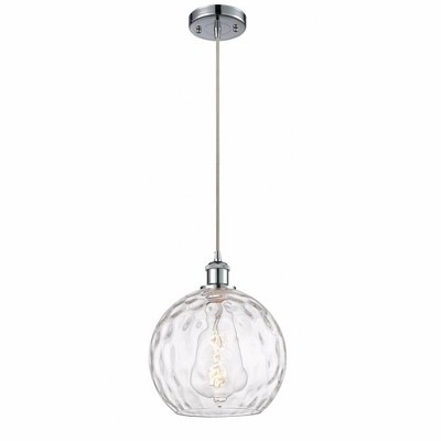 Athens Water Glass - 1 Light Cord Mini Pendant In Industrial Style-13 Inches Tall and 10 Inches Wide