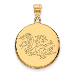 Black Bow Jewelry 14k Yellow Gold Plated Sterling Silver South Carolina Gamecocks NCAA Large Pendant - 1 of 3
