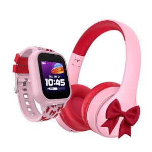 PlayZoom Bundle Smartwatch and Bluetooth Headphones - Bows Red/Pink - 1 of 4