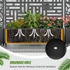 Wooakway 142"W × 72"H Black Rectangle Metal Planter Box with Trellis Raised Garden Bed with Arbor Privacy Screen with Wheels - 3 of 4