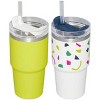 Stanley 2pk 20oz Stainless Steel H2.0 Flowstate Quencher Tumblers -  Abstract Geos/electric Yellow : Target