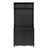 CLIHOME Farmhouse 4-in-1 Hall Tree, Movable Bench with 7 Hanging Hooks and Shoe Storage Cabinet, Entryway Coat Rack with 6 Brake Wheels - 4 of 4