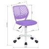 FurnitureR Desk Chair Small Study Chairs Armless for Teens, Swivel Rolling Lightweight Mid Back Task Chair with Wheels and Mesh Padded Cushion, Purple - 2 of 4