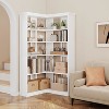 72.8" Farmhouse Corner Bookshelf, 5-Tier L-Shaped Bookcase with Storage - Tall Display Shelf for Living Room, Office, Bedroom - 4 of 4