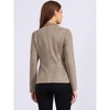 INSPIRE CHIC Women's Lapel Collar Button Front Long Sleeve Faux Suede Blazer - 3 of 4