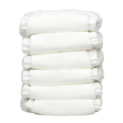 Charlie Banana Reusable All-in-One Diaper White - 6pk