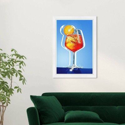 15" x 21" Aperol Italian Kitchen Cocktail Framed Wall Art Print Blue - Wynwood Studio