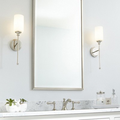 Celeste Transitional Polished Nickel Wall Sconce with Opal Glass Shade