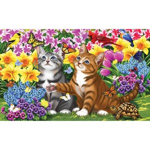 Briarwood Lane Doormat 30x18 Indoor Outdoor Garden Kittens Spring For Spring Doormat - 1 of 4