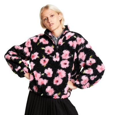 Women's Floral Print Sherpa Jacket - Sandy Liang x Target Pink/Black XXS