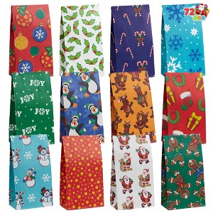 Joyfy 72 Pcs Christmas Goody Kraft Bags, 12 Festive Designs Treat Gift Bags for Christmas Party Supply Party Favors Classrooms & Crafts (9.75"x5") - 1 of 4