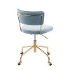 TiramisuBest Contemporary Light Blue Velvet Task Chair, 360¡ã Swivel, Adjustable Height, Indoor Use - 3 of 4