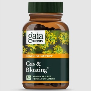 Gaia Herbs Gas & Bloating - Provides Relief from Occasional Gas and Bloating - 50 Vegan Capsules - 1 of 4