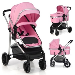 Infans 2 in 1 Convertible Baby Stroller High Landscape Infant Stroller Pink - 1 of 4