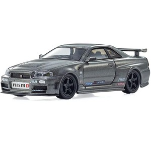 ToyoNissan Skyline GT-R Nismo (BNR34) RHD (Right Hand Drive) Gray Metallic 1/64 Diecast Model Car by Kyosho - 1 of 4