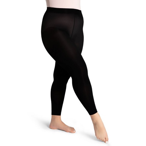 Capezio Black Women's Footless Tight w Self Knit Waist Band, Large/X-Large