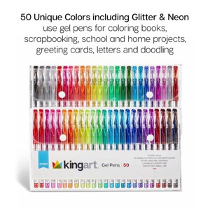 KINGART Gel Pens, Soft Grip, 50 Glitter Colors - 1 of 4