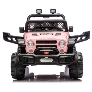 Jojoka 12V Kids Electric Ride-On Truck with Remote Control, 3 Speeds, 6MPH Max, Spring Suspension, LED Lights, Music - 1 of 4