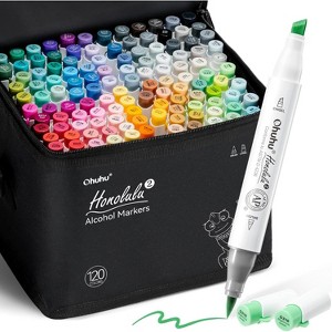 Ohuhu 120 Colors Alcohol Markers Brush & Chisel Dual Tips