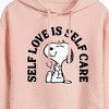 Women's - Peanuts - Self Love Is Self Care Cropped Graphic Hoodie - 2 of 4