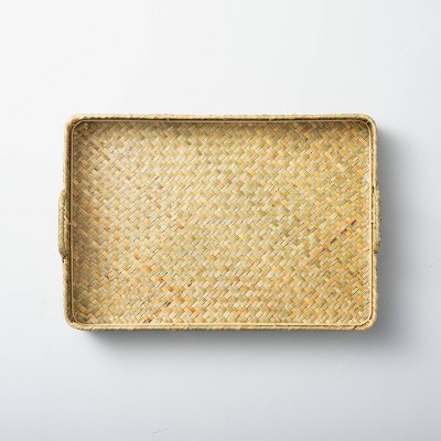 11" x 16" Natural Woven Grass Tray - Hearth & Hand™ with Magnolia