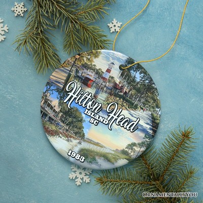 Hilton Head Island Christmas Ornament, South Carolina Coastal Resort Decoration| OrnamentallyYou