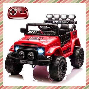 Jojoka 12V Kids Ride On Car, Electric Truck Ride On Toys with 5MPH Max Speed, Remote Control, LED Lights, Music for Kids Gifts - 1 of 4