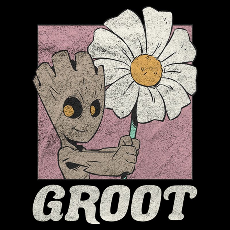 Girl's Guardians of the Galaxy Groot and Flower Portrait T-Shirt, 2 of 4