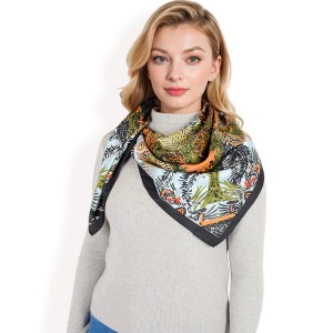 Anna-Kaci Women's Floral Paisley Satin Silk Scarf with Vibrant Prints and Elegant Square Design - 1 of 4