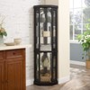 FURNIinspire Corner Curio Cabinet with Side-Hung Glass Doors Shelves, Perfect for Collections, Black, 15.31"*69.84"*15.31" - 2 of 4