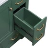 NicBex 36'' Bathroom Storage Cabinet with Sink, Bathroom Vanity, 1 Spacious Cabinet Door with Adjustable Shelf, 6 Drawers for Bathroom, Green - 3 of 4