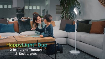 Verilux Happylight Duo 2 in 1 Light Therapy And Task Desk Lamp White Modern Design Usb Port No Assembly Required Target