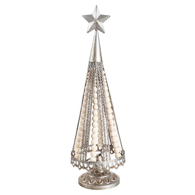 Evergreen Metal Tree with Beads Table Décor